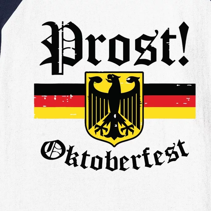 Prost Oktoberfest German Flag Crest Eagle Bavarian Baseball Sleeve Shirt