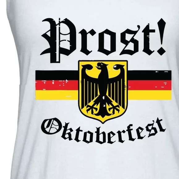 Prost Oktoberfest German Flag Crest Eagle Bavarian Ladies Essential Flowy Tank