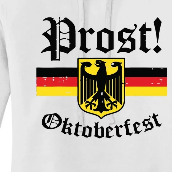 Prost Oktoberfest German Flag Crest Eagle Bavarian Women's Pullover Hoodie