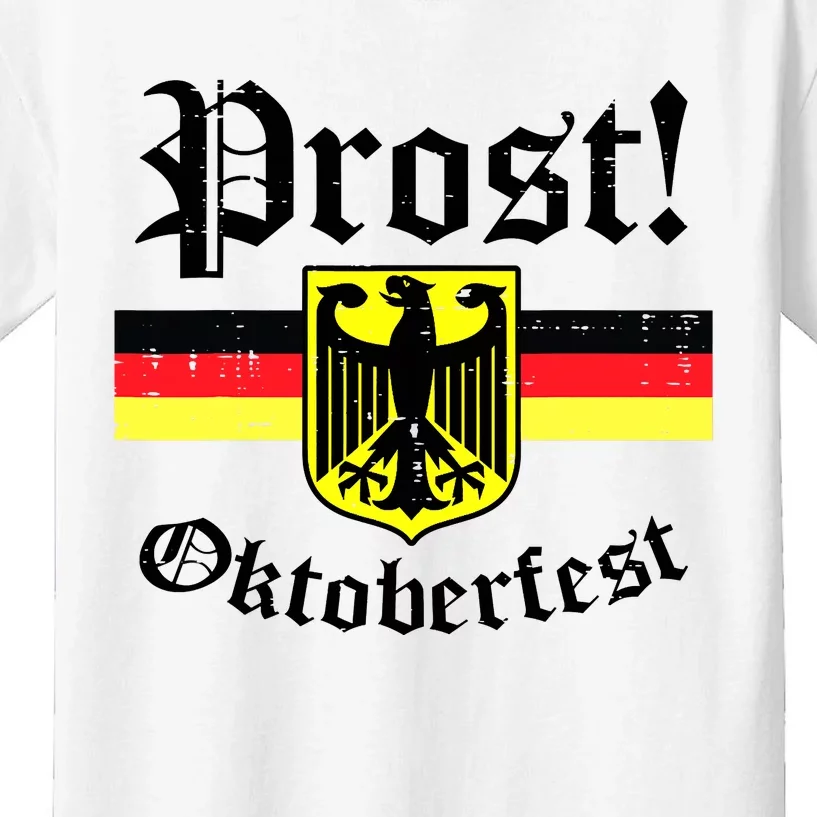 Prost Oktoberfest German Flag Crest Eagle Bavarian Kids T-Shirt