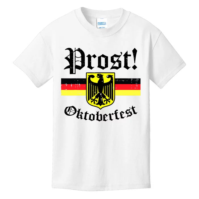 Prost Oktoberfest German Flag Crest Eagle Bavarian Kids T-Shirt