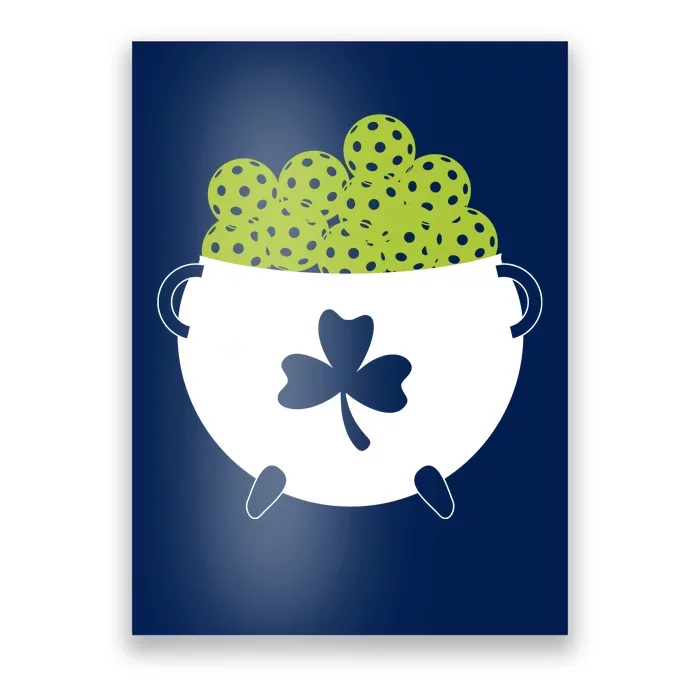 Pot Of Gold Irish Clover With Pickleball Sport Poster