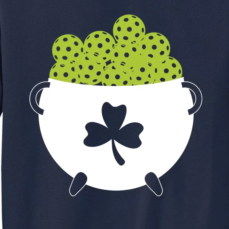 Pot Of Gold Irish Clover With Pickleball Sport Tall Sweatshirt