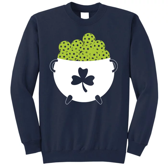 Pot Of Gold Irish Clover With Pickleball Sport Tall Sweatshirt