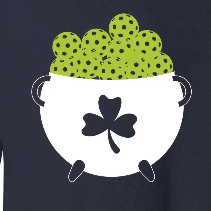 Pot Of Gold Irish Clover With Pickleball Sport Toddler Sweatshirt