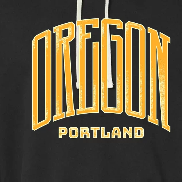 Portland Oregon Giant Logo Garment-Dyed Fleece Hoodie