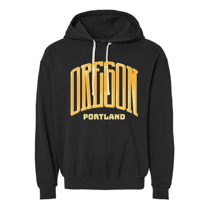 Portland Oregon Giant Logo Garment-Dyed Fleece Hoodie