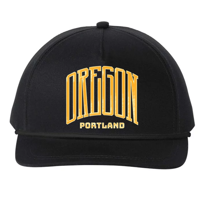 Portland Oregon Giant Logo Snapback Five-Panel Rope Hat