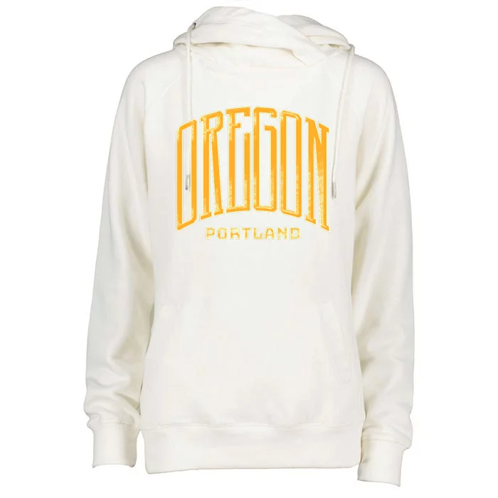 Portland Oregon Giant Logo Womens Funnel Neck Pullover Hood