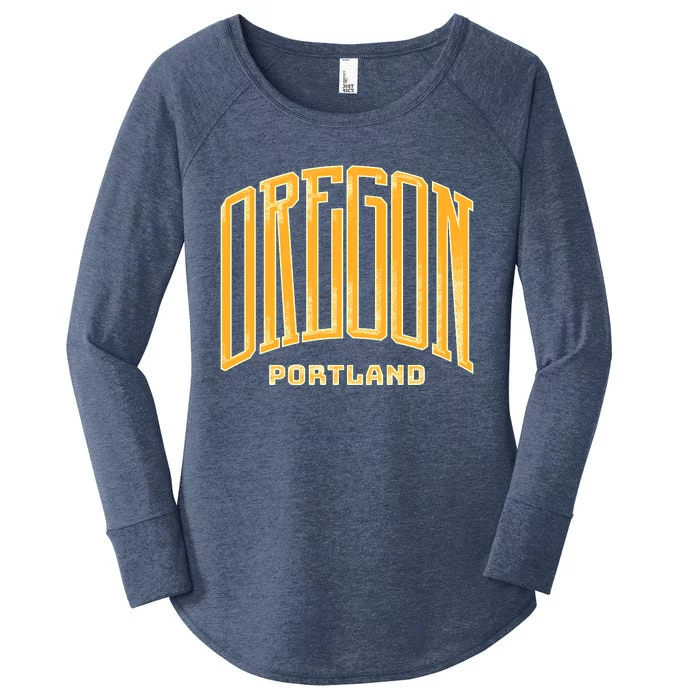 Portland Oregon Giant Logo Women's Perfect Tri Tunic Long Sleeve Shirt