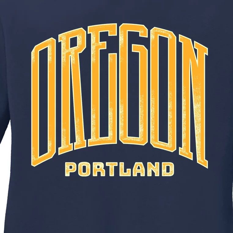 Portland Oregon Giant Logo Ladies Long Sleeve Shirt