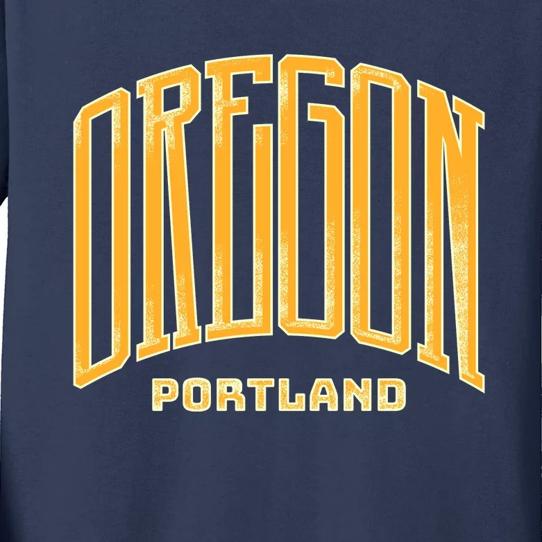 Portland Oregon Giant Logo Kids Long Sleeve Shirt