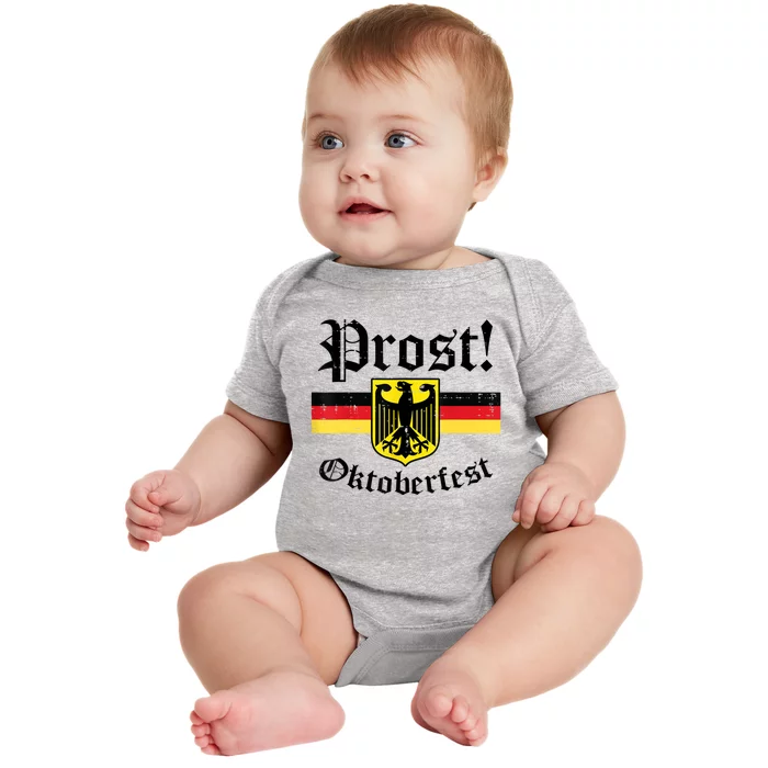 Prost Oktoberfest German Flag Crest Eagle Bavarian Baby Bodysuit