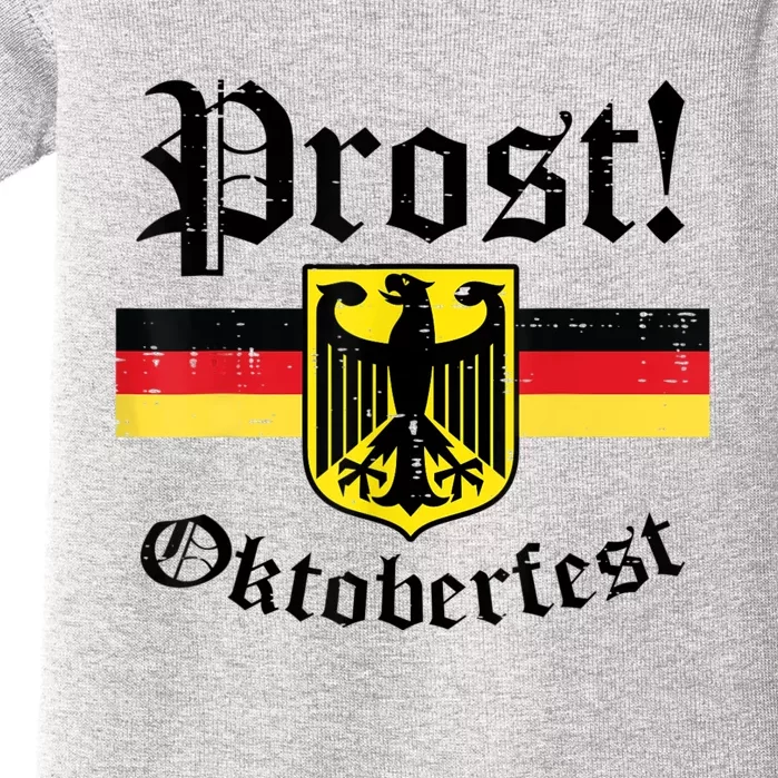 Prost Oktoberfest German Flag Crest Eagle Bavarian Baby Bodysuit