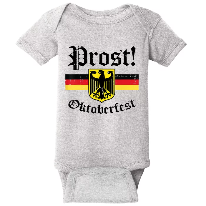 Prost Oktoberfest German Flag Crest Eagle Bavarian Baby Bodysuit