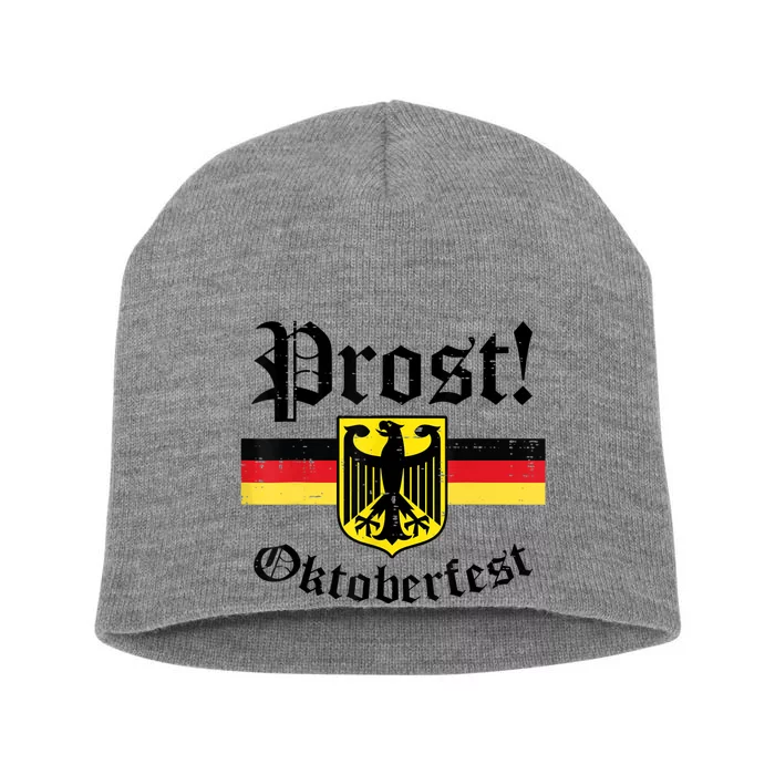 Prost Oktoberfest German Flag Crest Eagle Bavarian Short Acrylic Beanie