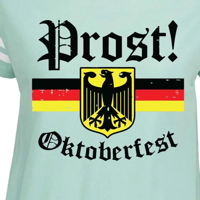 Prost Oktoberfest German Flag Crest Eagle Bavarian Enza Ladies Jersey Football T-Shirt