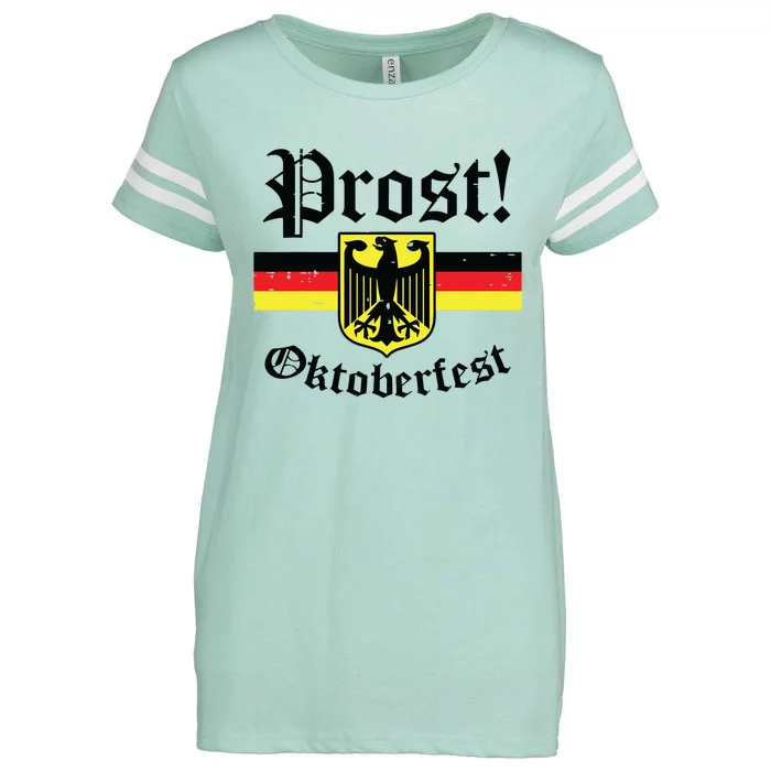 Prost Oktoberfest German Flag Crest Eagle Bavarian Enza Ladies Jersey Football T-Shirt