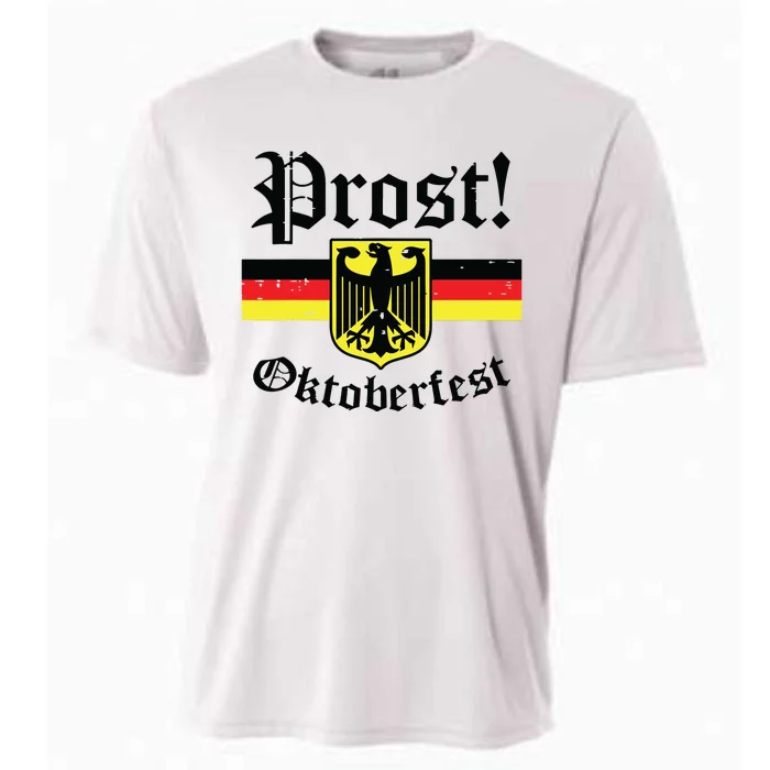 Prost Oktoberfest German Flag Crest Eagle Bavarian Cooling Performance Crew T-Shirt