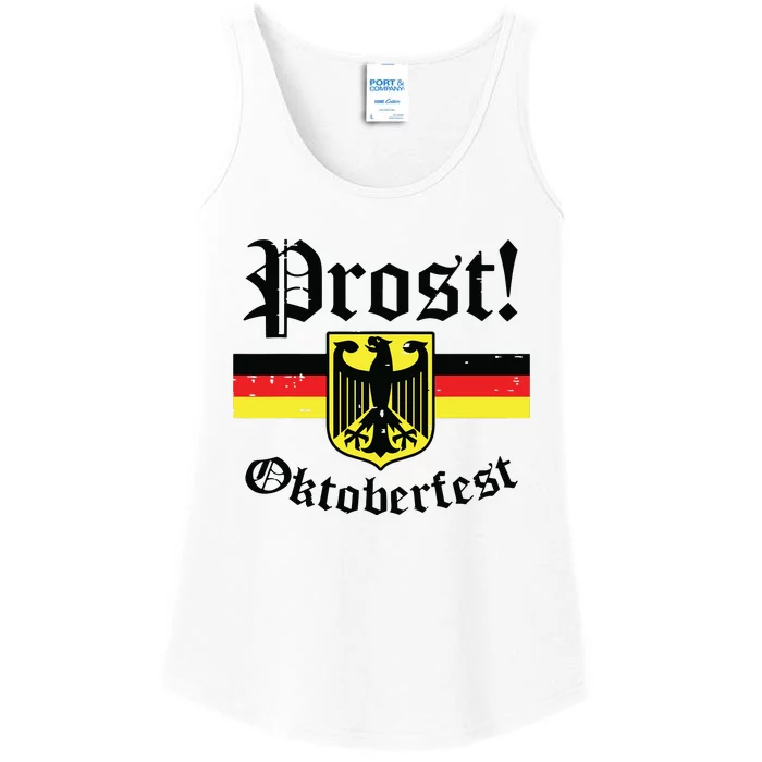 Prost Oktoberfest German Flag Crest Eagle Bavarian Ladies Essential Tank