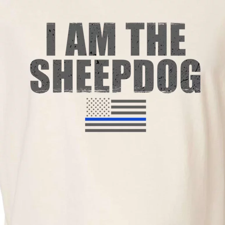 Police Officer Gift Thin Blue Line Gift I Am The Sheepdog Funny Gift Garment-Dyed Women's Muscle Tee