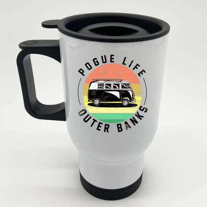 Pogue Life Retro Hippy Bus Front & Back Stainless Steel Travel Mug