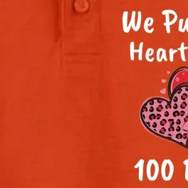 Put Our Hearts Into 100 Days Student 100th Day Of School Funny Gift Dry Zone Grid Performance Polo