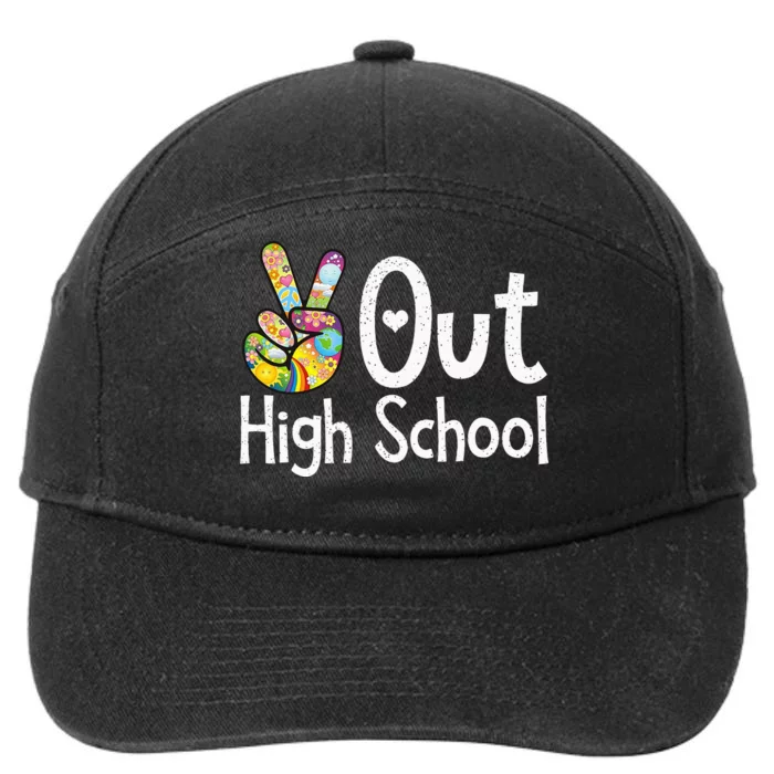 Peace Out High School Last Day Of School High School Grad 7-Panel Snapback Hat