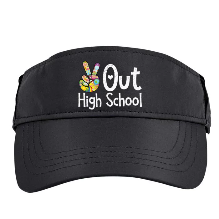 Peace Out High School Last Day Of School High School Grad Adult Drive Performance Visor