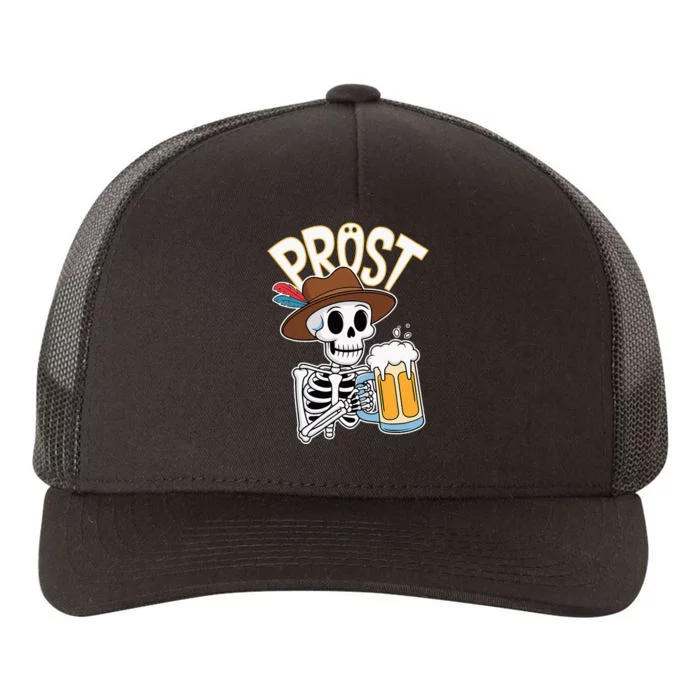 Prost Oktoberfest Halloween Skeleton Yupoong Adult 5-Panel Trucker Hat