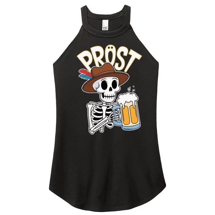 Prost Oktoberfest Halloween Skeleton Women’s Perfect Tri Rocker Tank