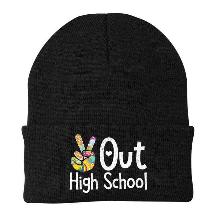 Peace Out High School Last Day Of School High School Grad Knit Cap Winter Beanie