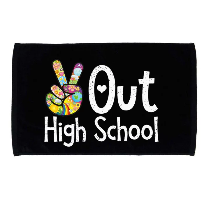 Peace Out High School Last Day Of School High School Grad Microfiber Hand Towel