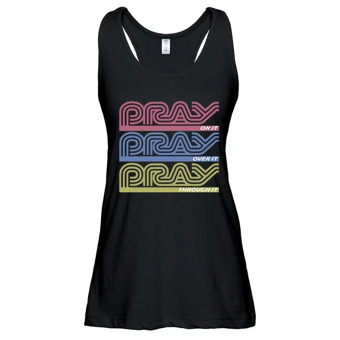 Pray On It Pray Over It Pray Through It Faith Based Ladies Essential Flowy Tank