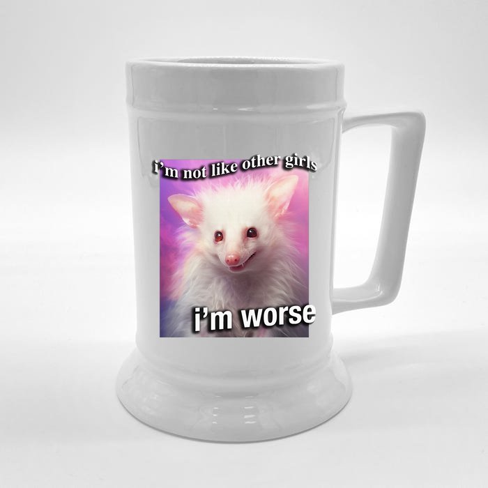 Possum Opossum I’M Not Like Other Girl I’M Worse Front & Back Beer Stein