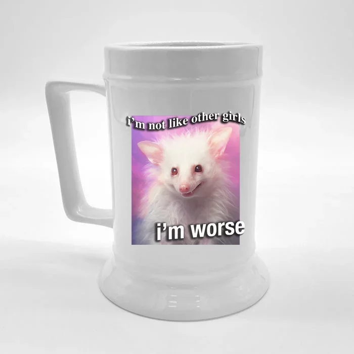 Possum Opossum I’M Not Like Other Girl I’M Worse Front & Back Beer Stein