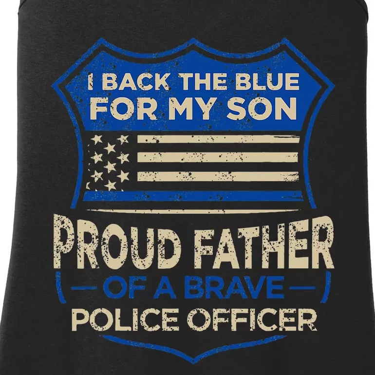 Police Officer I Back The Blue For My Son Proud Ladies Essential Tank