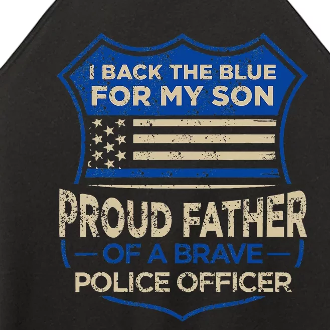 Police Officer I Back The Blue For My Son Proud Women’s Perfect Tri Rocker Tank