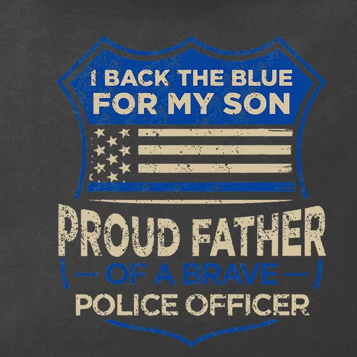 Police Officer I Back The Blue For My Son Proud Zip Tote Bag