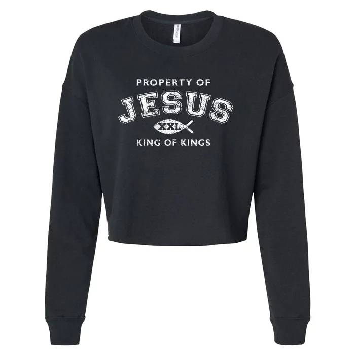 Property Of Jesus King Of Kings Xxl Cropped Pullover Crew