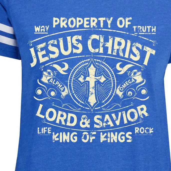 Property Of Jesus Christ Lord And Savior King Of Enza Ladies Jersey Football T-Shirt