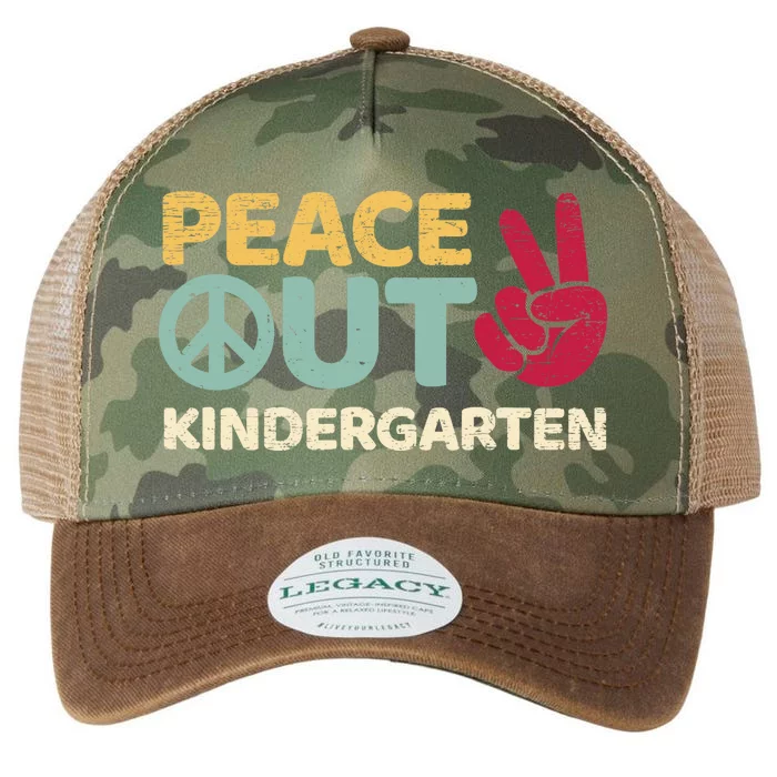 Peace Out Kindergarten Graduation Last Day Of School Legacy Tie Dye Trucker Hat