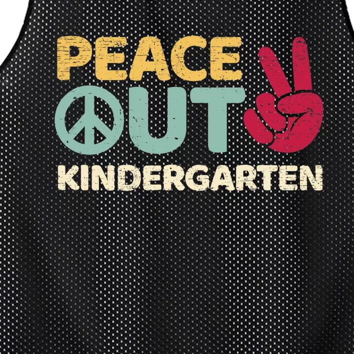 Peace Out Kindergarten Graduation Last Day Of School Mesh Reversible Basketball Jersey Tank