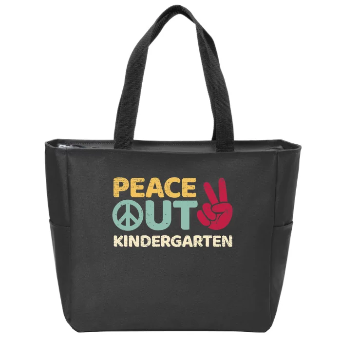 Peace Out Kindergarten Graduation Last Day Of School Zip Tote Bag