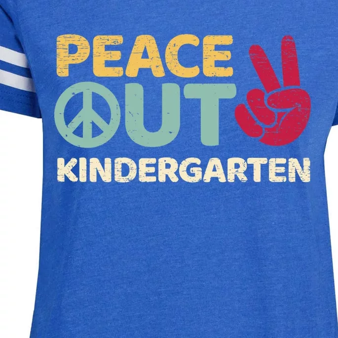 Peace Out Kindergarten Graduation Last Day Of School Enza Ladies Jersey Football T-Shirt