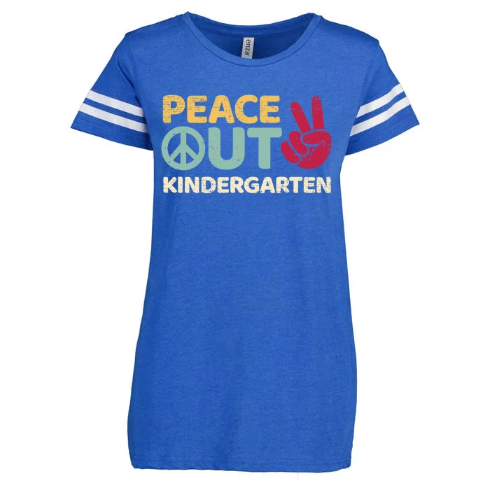 Peace Out Kindergarten Graduation Last Day Of School Enza Ladies Jersey Football T-Shirt