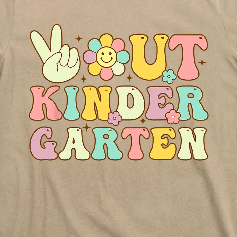 Peace Out Kindergarten Retro Graduation Last Day Of School T-Shirt