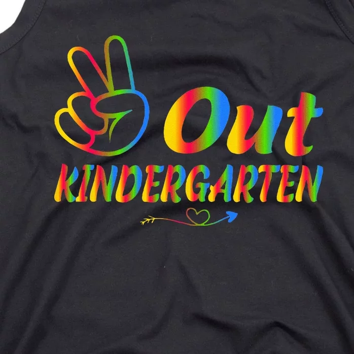 Peace Out Kindergarten Last Day Of Kindergarten Teacher Tank Top