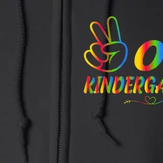 Peace Out Kindergarten Last Day Of Kindergarten Teacher Full Zip Hoodie