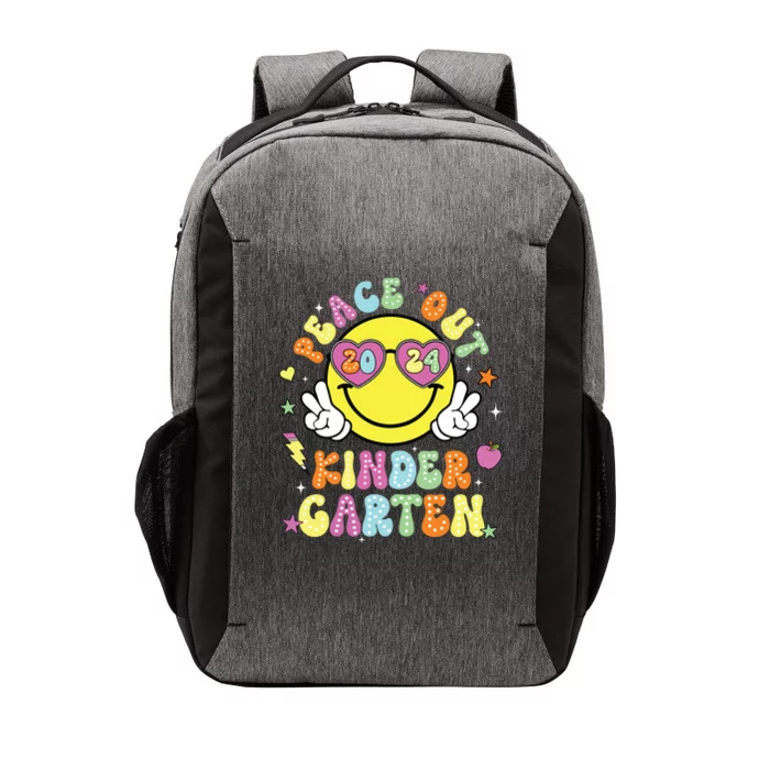 Peace Out Kindergarten Cute Groovy Last Day Of Kindergarten Vector Backpack